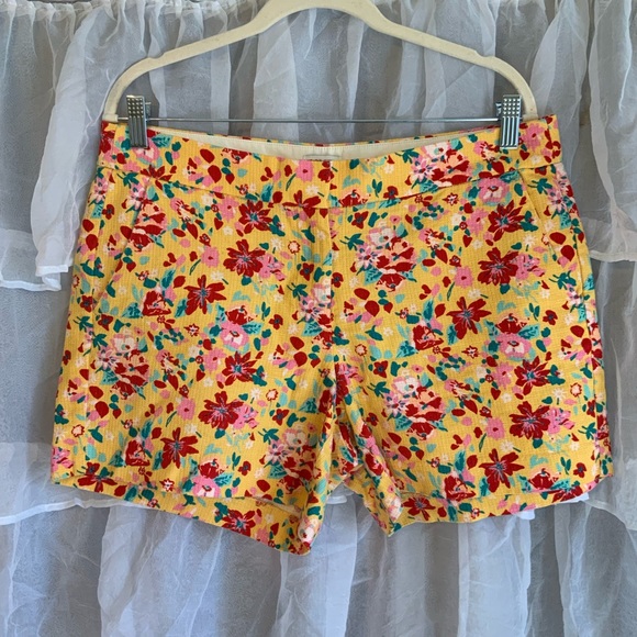 J. Crew Pants - J. Crew yellow floral 100% cotton shorts